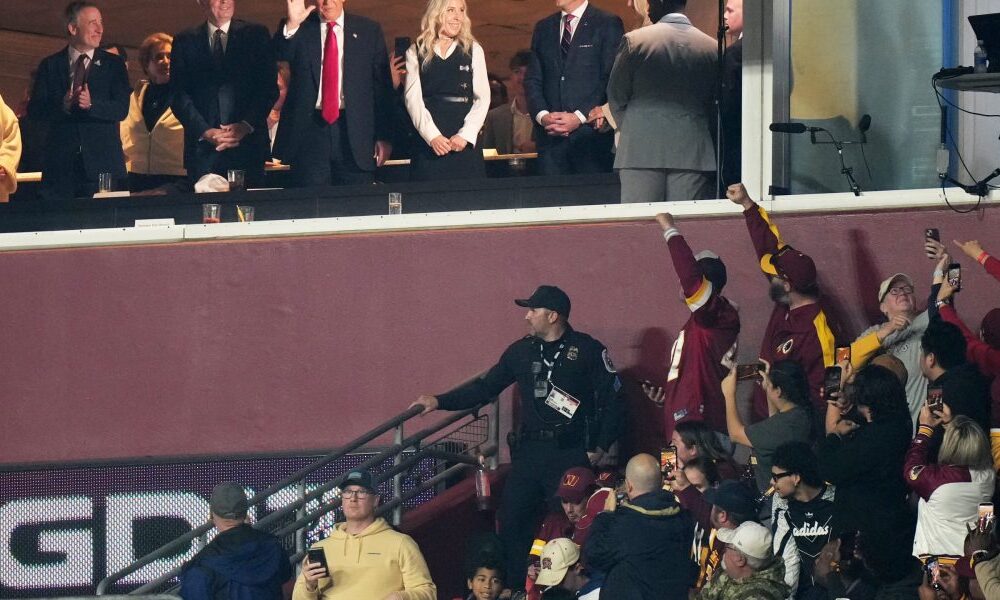 Donald Trump booed as Commanders-Lions football game